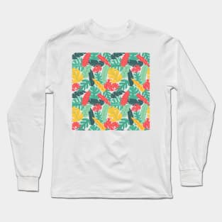 Simple Monstera Leaves Illustration Long Sleeve T-Shirt